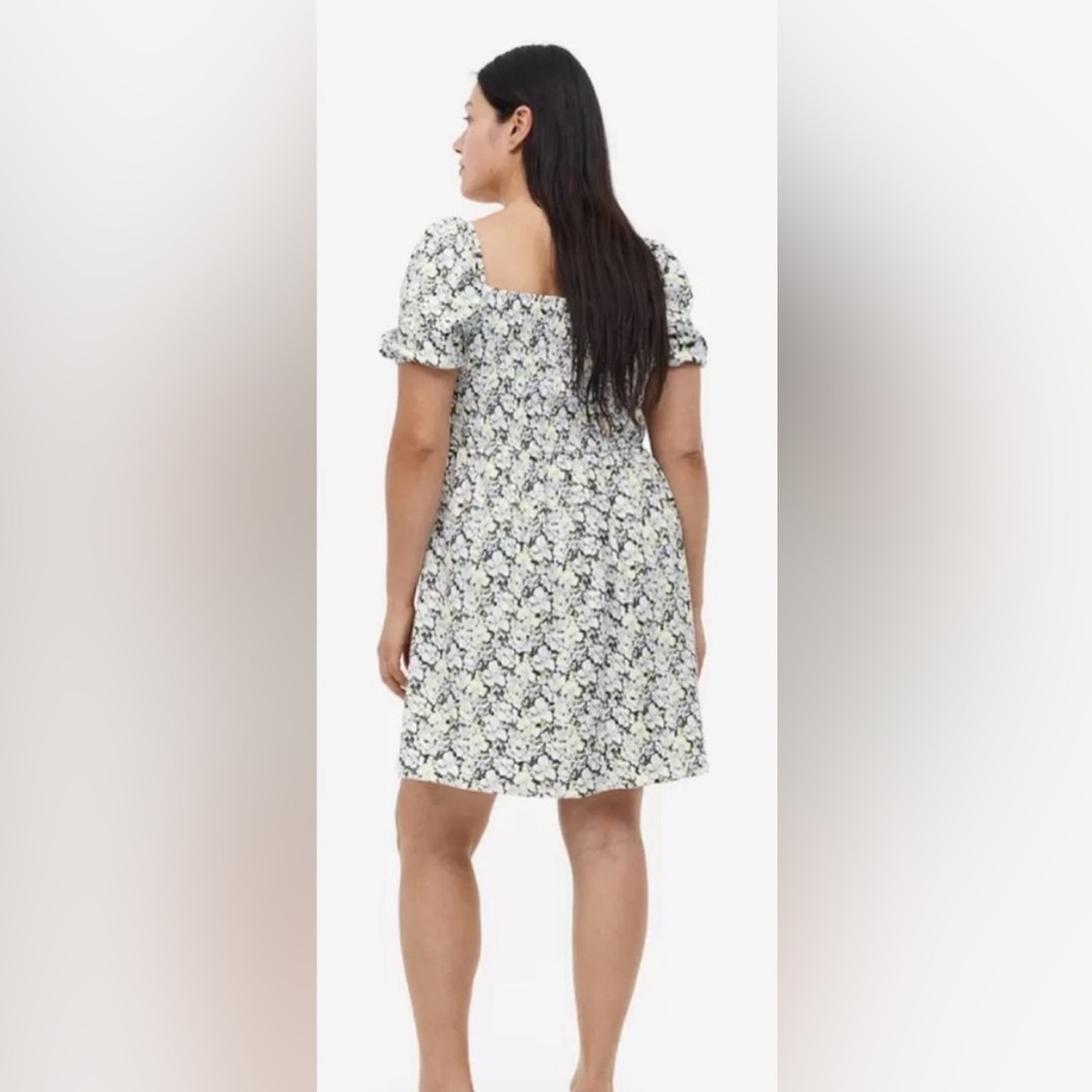 H&M Blue and White Puff Sleeve Dress Size XL - Picture 10 of 10